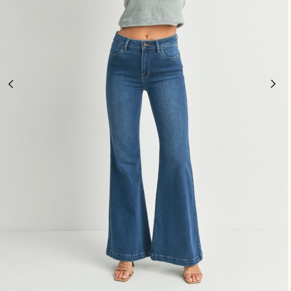 JBD Just Black Denim Women’s Flare Jeans Blue Size 31 High Rise Stretch